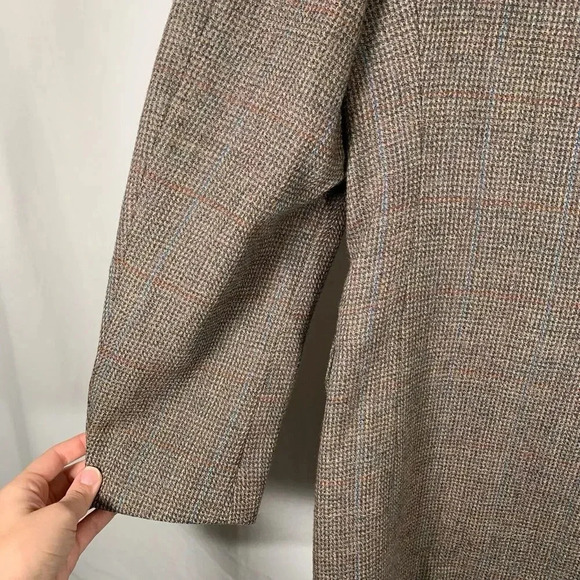 Vintage Oscar De La Renta Sport Coat Men’s Brown Plaid Jacket - Picture 10 of 12